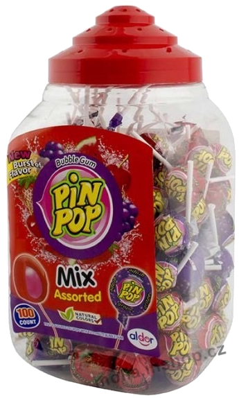 Lízátko PIN pop Assorted 18g/100ks