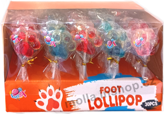 Lízátko Psí tlapka 15g/30ks Foot Lollipop
