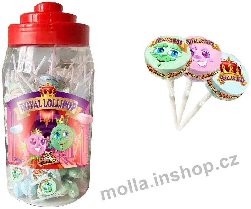 Lízátko Royal Lollipop lipo 8g/180ks  dextroza  JM Jimmy Fox   TOP