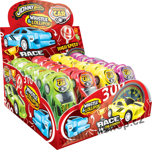 Lizátko Whistle Car pop pískací 10g/24ks JB