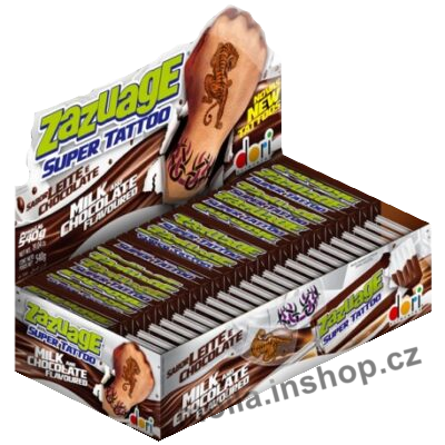 Lízátko Zazuage čokoláda 10,8g/50ks s tetováním