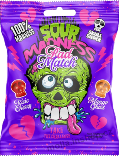 Argo Sour Madness fialové BAD Match 60g/14ks extra kyselé   
