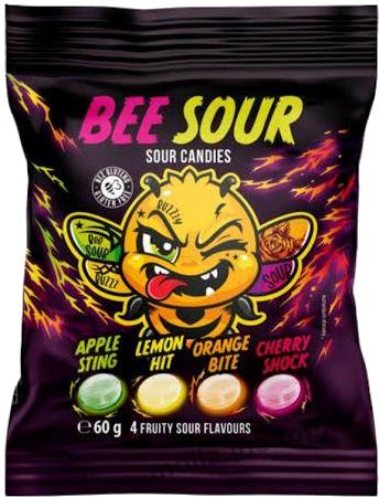 Bee Sour 60g/20ks 4 příchutě extra kyselé
