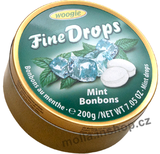 Drops mint 200g/10ks plech Woogie