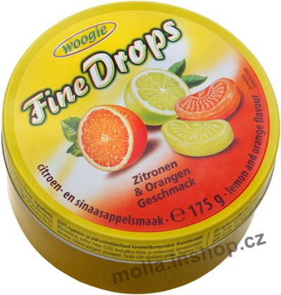 Drops citron-pomeranč175g/10ks plech Woogie