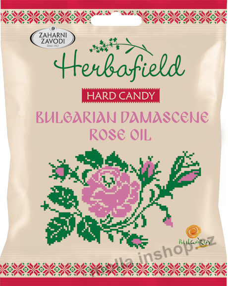 Herbafield dropsy damašská růže 49g/10ks 16.9.2025 Bulgarian Damascene rose candy