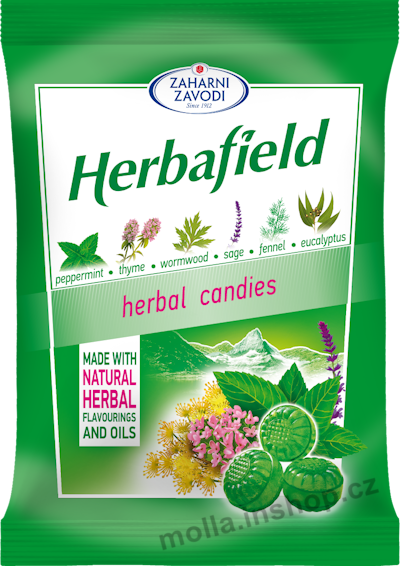 Herbafield  Bylinné bonbony (zelené) 75g/50ks  Best of Herbs