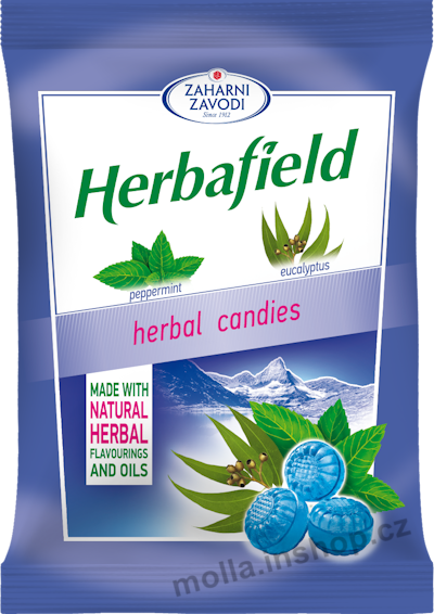 Herbafield  Eukalyptus 75g/50ks Bylinné bonbony  s příchutí eukalyptu