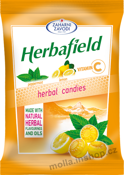 Herbafield  s příchutí medu 75g/50ks Bylinné bonbony  