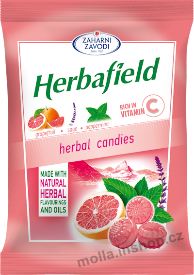 Herbafield  Grapefruit 75g/50ks Bylinné bonbony   