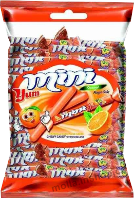 Miniyum pomeranč 700g/12ks ovocné karamely-