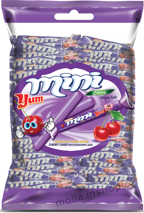 Miniyum višeň 700g/12ks ovocné karamely-