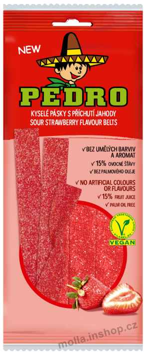 Pedro pásky Jahoda sáček 80g/20ks JG