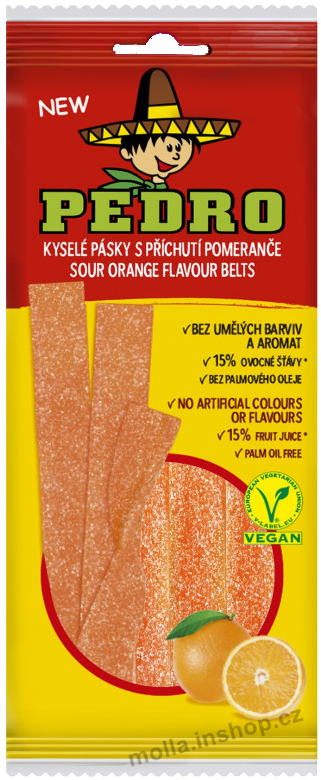 Pedro pásky Pomeranč sáček 80g/20ks JG