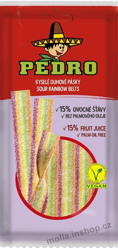 Pedro Pásky DUHA sáček 80g/20ks Mlsej duhu JG