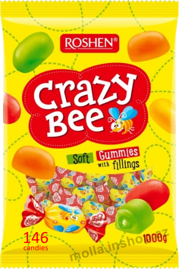 Roshen Crazy bee Fruity 1kg/9ks želé plněné