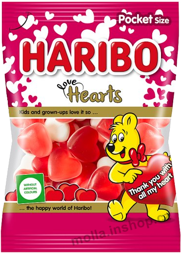 Love hearts 80g/30ks Liebes Herzen Srdíčka Haribo