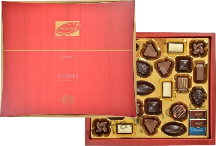 Bind Chocolade Curves Red  320g/6ks 