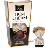 Guru Rum Cream Bílá 120g/18ks bonbony z hořké čokolády 52% plněné krémem s rumem