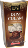 Guru Rum Cream Hnědá 120g/18ks bonbony z hořké čokolády 52% plněné krémem s rumem