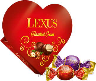 Lexus srdce Oříšek 110g/24ks kakaové