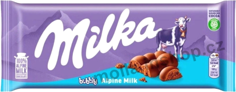Milka Bubbly mléčná 90g/14ks MILK