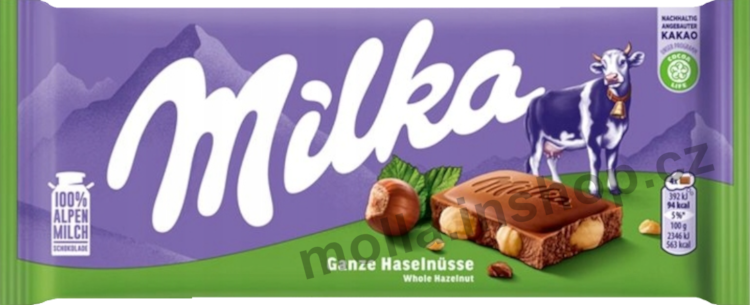 Milka Whole nut 95g/17ks celý ořech