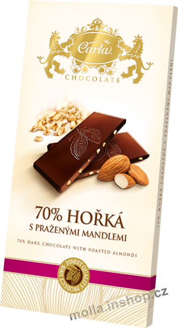 T.č. hořká mandle 70% CARLA 80g/15ks obdélník čokoláda