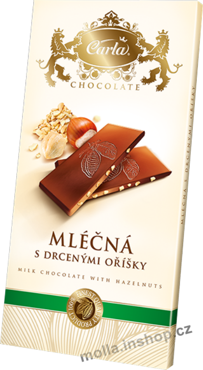 T.č. mléčná s oříšky 80g/15ks CARLA obdélník