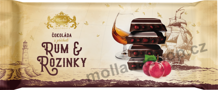 T.č. rum rozinky 180g/15ks CARLA čokoláda