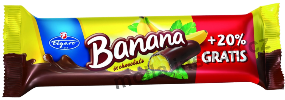 Banánek v čok. +20%   25g/35ks FIGARO tyčinka