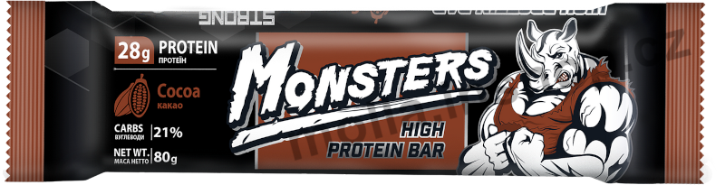 Monsters kakao 80g/20ks proteinová tyčinka