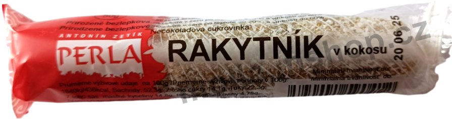 Rakytník s kokosem 50g/36ks ZETÍK/PERLA  Bez cukru a přirozeně bezlepkový 
