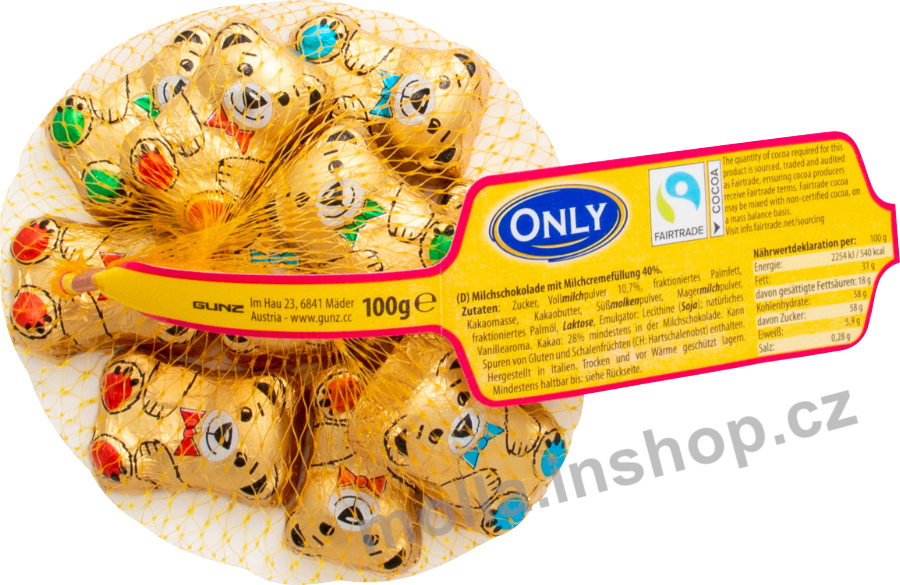 Čokoládový medvídek 80g/24ks síťka ONLY