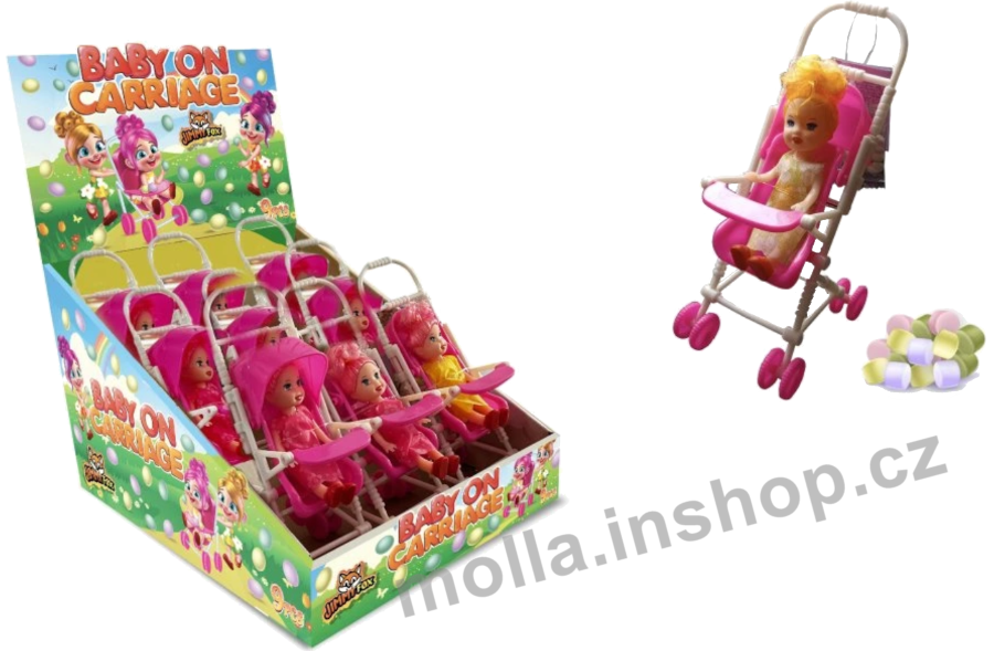 Panenka v kočárku Baby on board/PRAM 4g/9ks