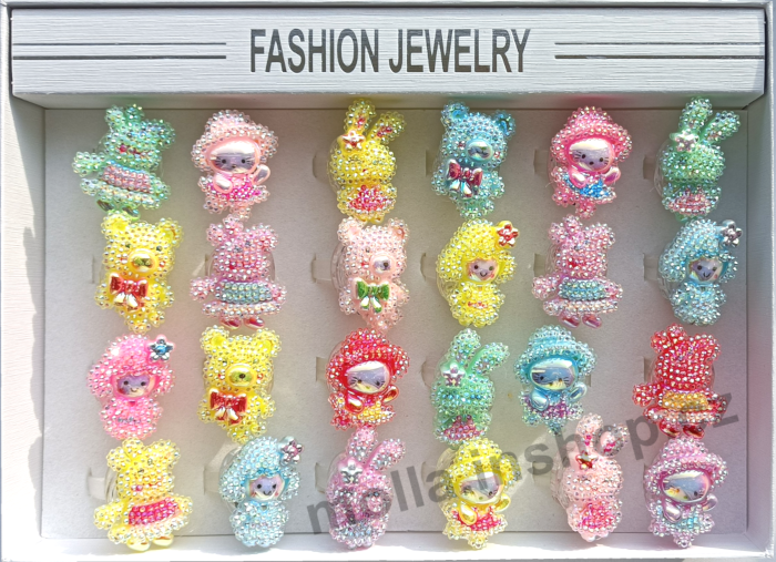 Ring svítící prstýnek Zvířátka bez cukrovinky 24ks v bal.