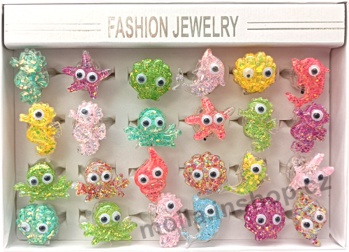 Ring svítící prstýnek Ocean bez cukrovinky 24ks v bal.