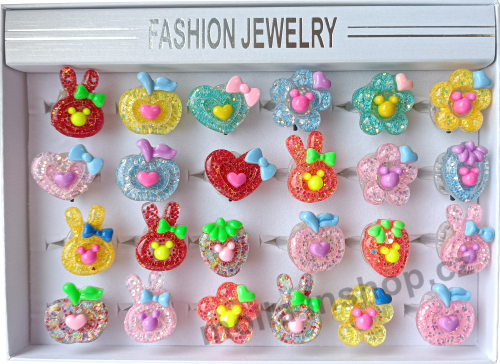 Ring svítící prstýnek MIX 2  ovoce bez cukrovinky 24ks v bal.