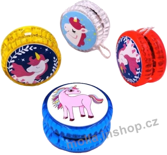 Unicorn Flash Yoyo 4g/24ks hračka Jojo svítící Jednorožec