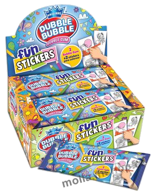 Žvýkačky Fun Sticker 8g/24ks  s nálepkami  Dubble Bubble