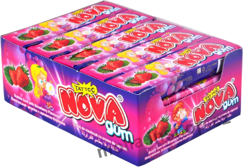Žvýkačka NOVA jahoda 18g/20ks Bubble gum