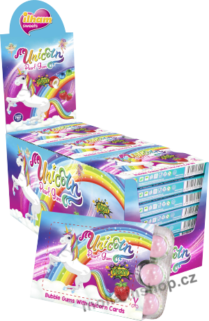 Žvýkačky Jednorožec 10x2g/24ks blistr  Unicorn
