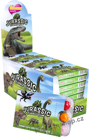 Žvýkačky Jurský svět 10x2g/24ks blistr