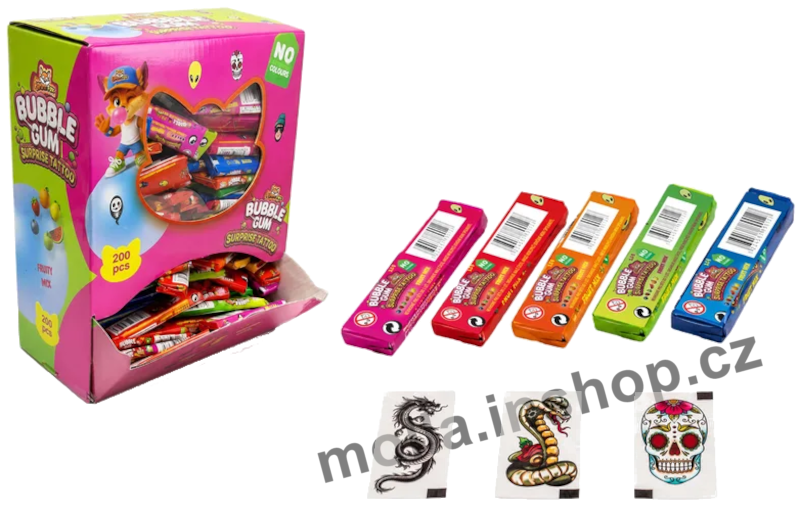 Žvýk. JF Surprise tattoo 3,5g/200ks Jimmy Fox tetování