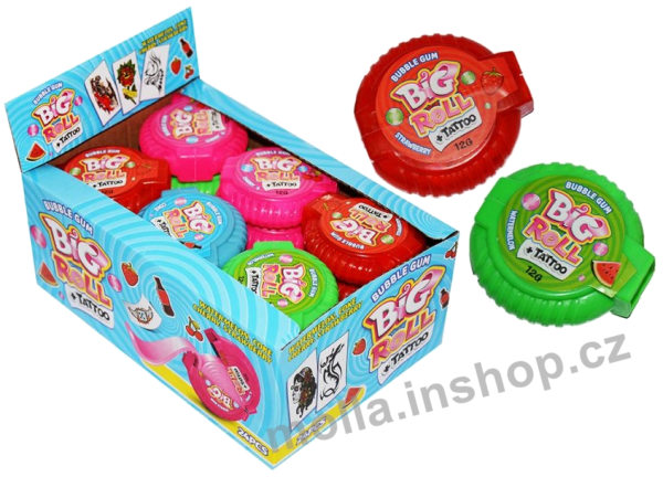 Žvýkačky Big Roll bubble gum 15g/24ks /metrové/ tatto