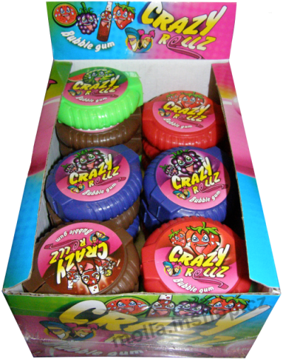 Žvýkačky crazy roll 16g/24ks metrové  Bubble rolls