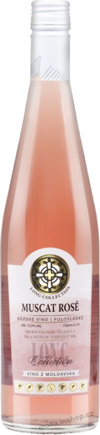 Long Muscat  0,75l/12ks růžové polosladké víno Moldavsko
