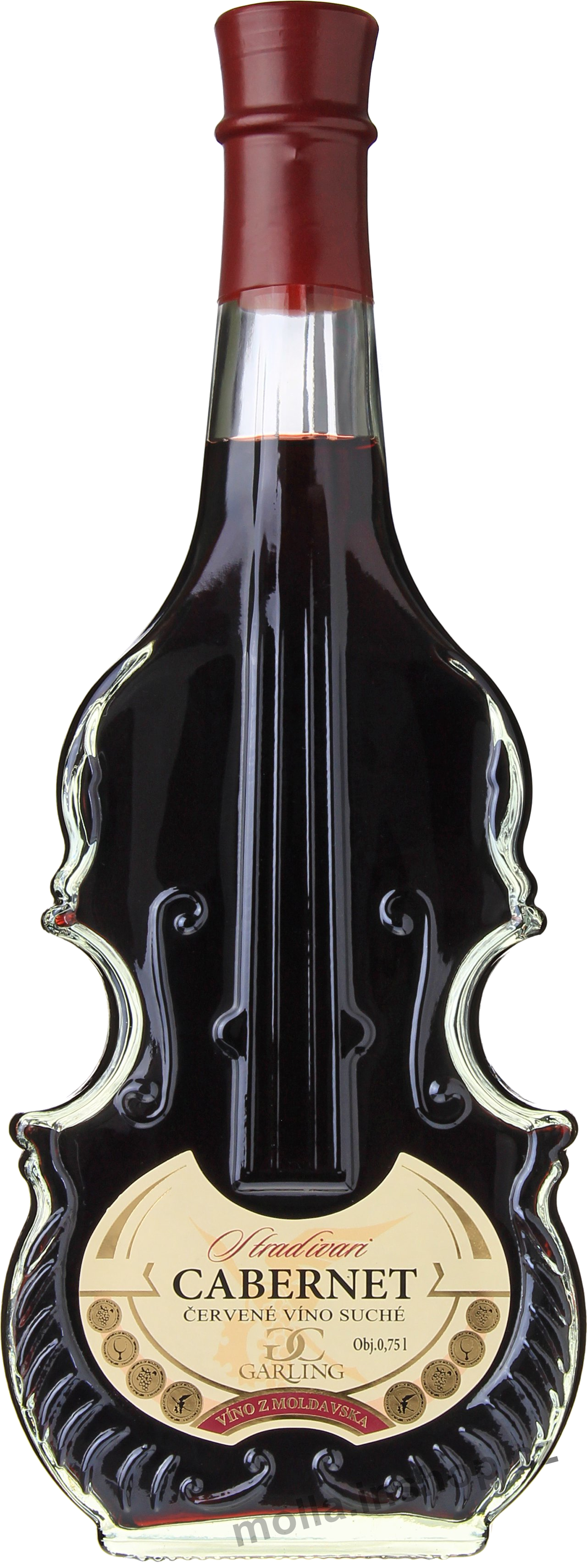 Stradivari Cabernet 0,75l/12ks červené suché víno housle Moldavsko