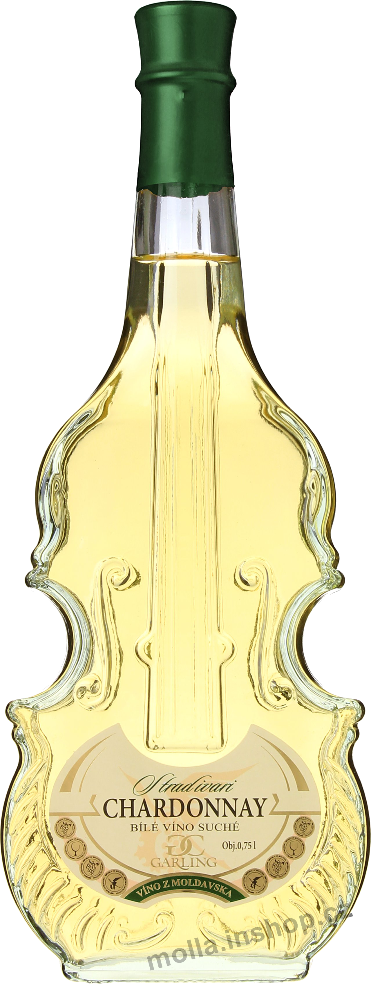 Stradivari Chardonnay 0,75l/12ks bílé suché víno housle Moldavsko