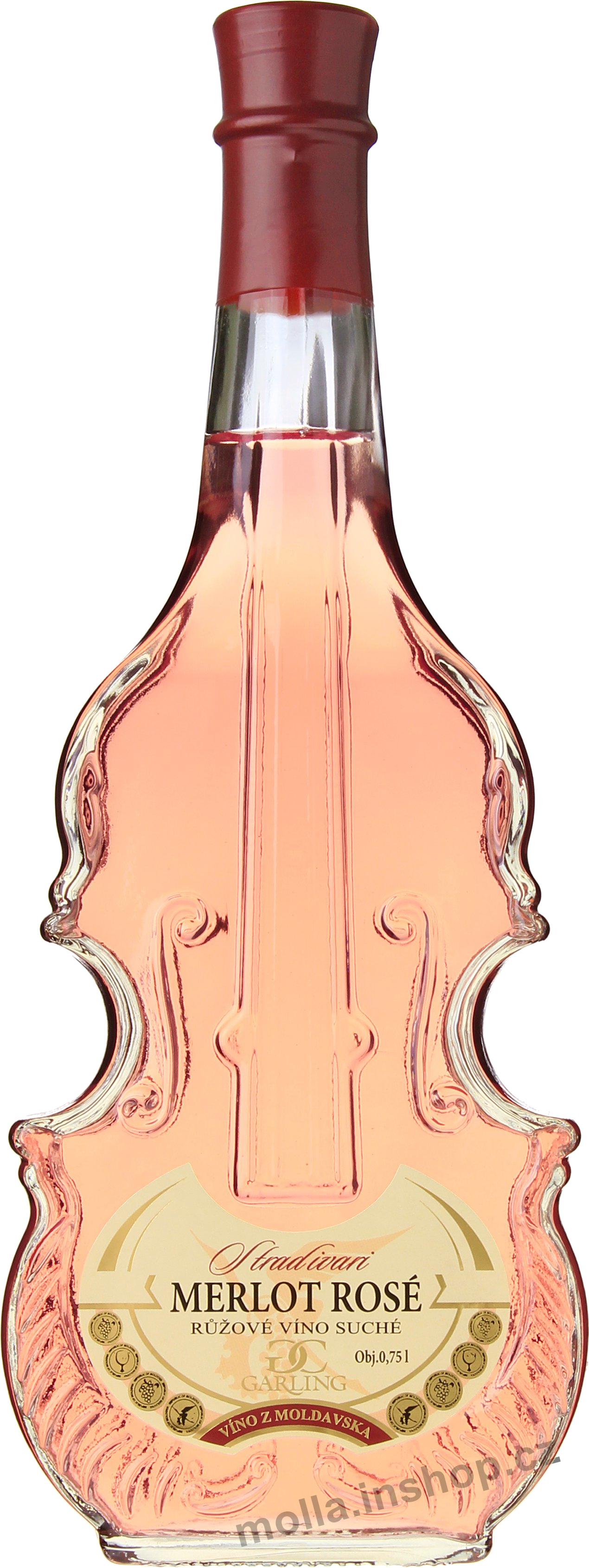 Stradivari Merlot Rosé 0,75l/12ks růžové suché víno housle Moldavsko